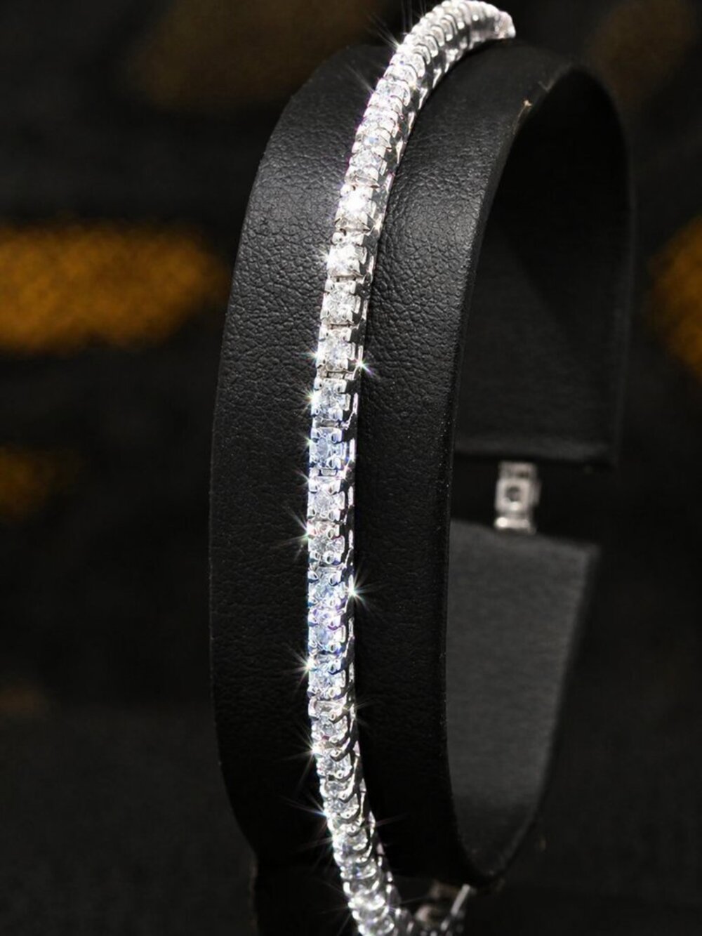 7" Inch Long Lab Created Tennis Bracelet Solid 14K White Gold 5 CT Round Cut